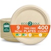 image:imageECO SOUL 10 Inch Disposable Bagasse Paper Plates 100 Pack Round400