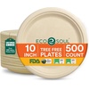 image:imageECO SOUL 10 Inch Disposable Bagasse Paper Plates 100 Pack Round500