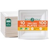 image:imageECO SOUL 59 Inch Disposable Bagasse Paper Plates 100 Pack Square100