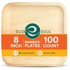 image:imageECO SOUL 8 Inch Disposable Bamboo Plates 200 Pack Square100