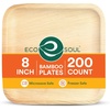 image:imageECO SOUL 8 Inch Disposable Bamboo Plates 200 Pack Square200