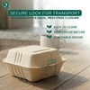 image:imageECO SOUL 8x8 Compostable Clamshell Food Containers 100 Pack6 x 6 Inch 100Pack