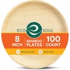 image:imageECO SOUL 8 Inch Disposable Bamboo Plates 100 Pack Round
