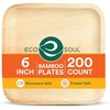 image:imageECO SOUL 8 Inch Disposable Bamboo Plates 200 Pack Square200