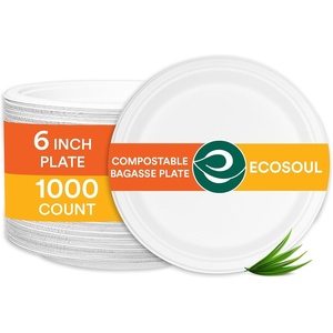 image:imageECO SOUL 10 Inch Disposable Bagasse Paper Plates 100 Pack Round1000