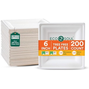 image:imageECO SOUL 10 Inch Disposable Bagasse Paper Plates 100 Pack Square200