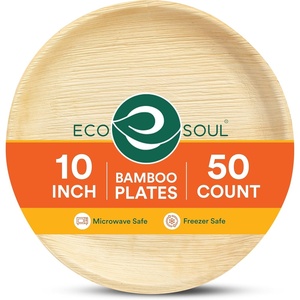 image:imageECO SOUL 10 Inch Disposable Bamboo Plates 50 Pack Round