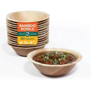 image:imageECO SOUL 5 Oz Bamboo Bowls Compostable Heavy Duty 100 PackLarge 6 16 Oz  Round