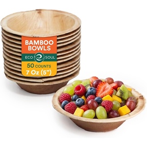 image:imageECO SOUL 5 Oz Bamboo Bowls Compostable Heavy Duty 100 PackSmall 5 7 Oz  Round