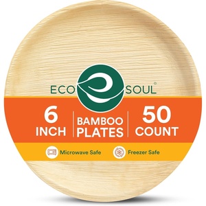 image:imageECO SOUL 6 Inch Disposable Bamboo Plates 50 Pack Round