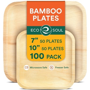image:imageECO SOUL 7 amp 10 Inch Disposable Bamboo Bundle Plates 50 Pack100