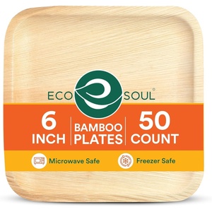 image:imageECO SOUL 8 Inch Disposable Bamboo Plates 200 Pack Square50