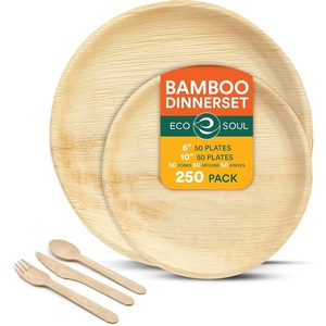 image:imageECO SOUL Bamboo Plates Combo Pack 450 Pack 6 amp 10 Inch Square250