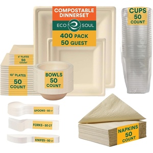 image:imageECO SOUL Compostable Dinnerware Set 400 Pieces RoundSquare