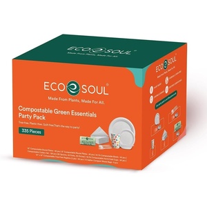 image:imageECO SOUL Compostable Dinnerware Set 400 Pieces RoundSquare 40 Guests