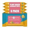 image:imageECO SOUL Deodorant Wipes for Body amp Underarm Odor 45 Count 3 x 15 CitrusLight Citrus
