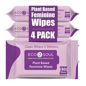 image:imageECO SOUL PlantBased Feminine Hygiene Wipes 30 Count Pack of 2 Dermatologist Tested pH Balanced Intimate Cleansing Wipes FSCCertified AlcoholFree ParabenFree FragranceFree amp Hypoallergenic30 Count Pack of 4